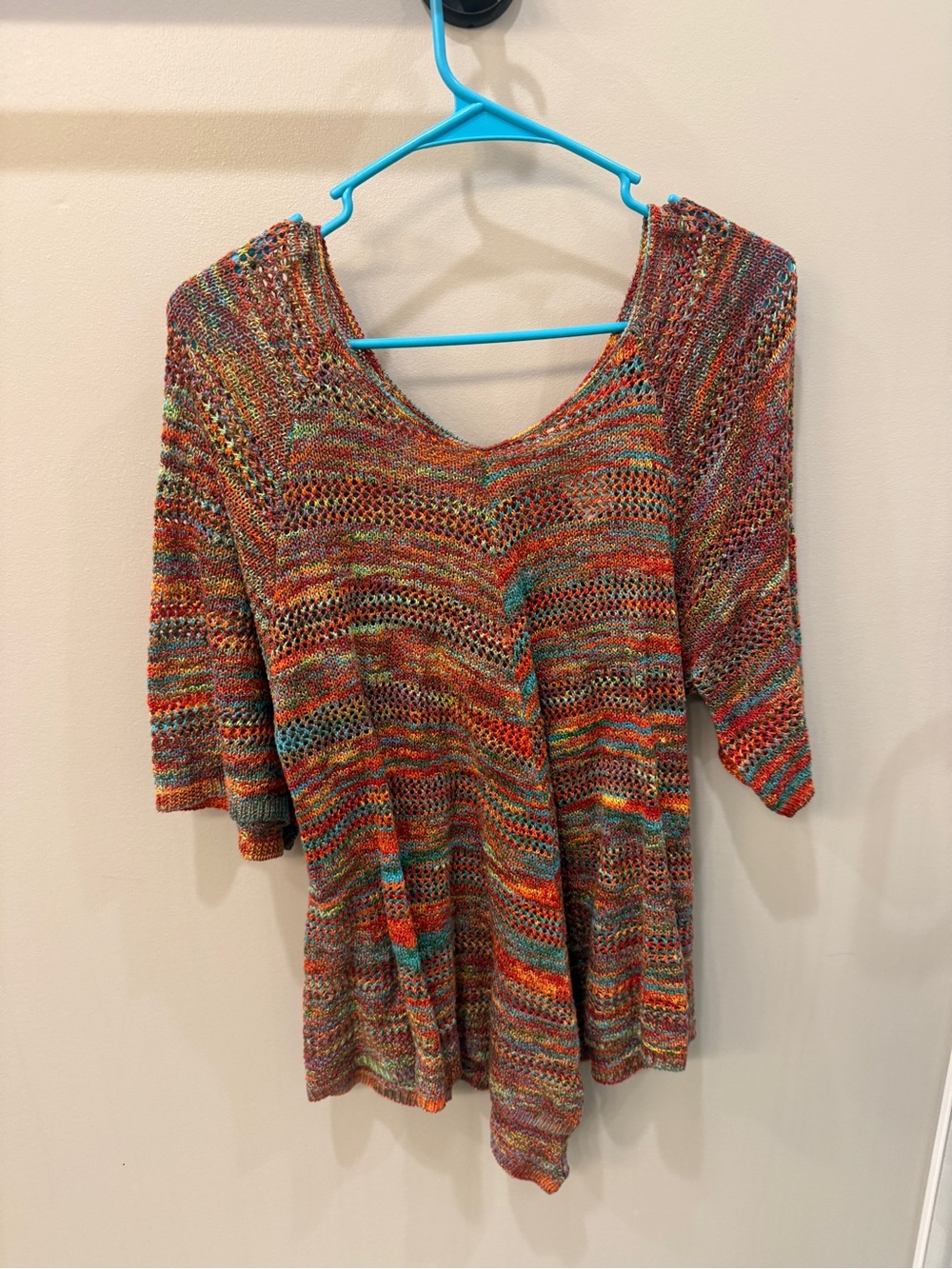 Faded Glory Multicolor Open-Knit Sweater Tunic